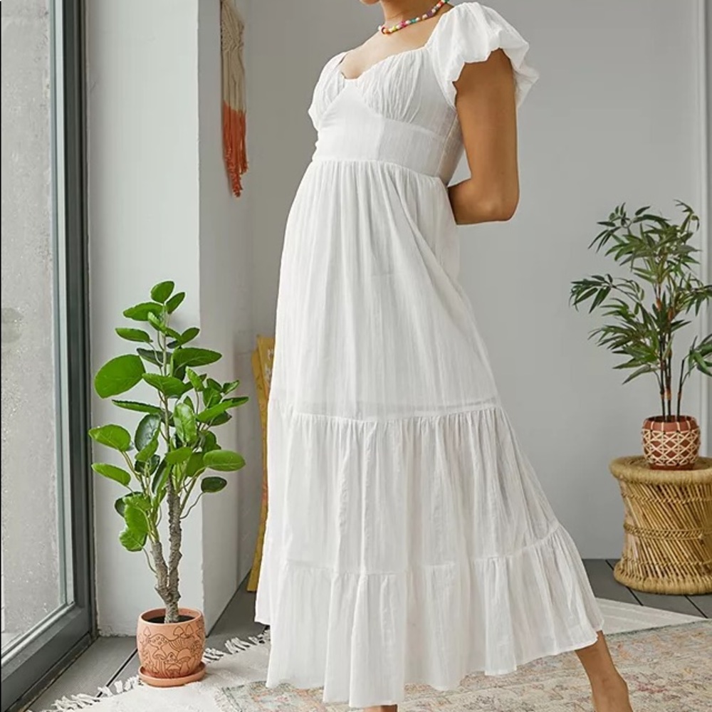 White Tiered Maxi Stress